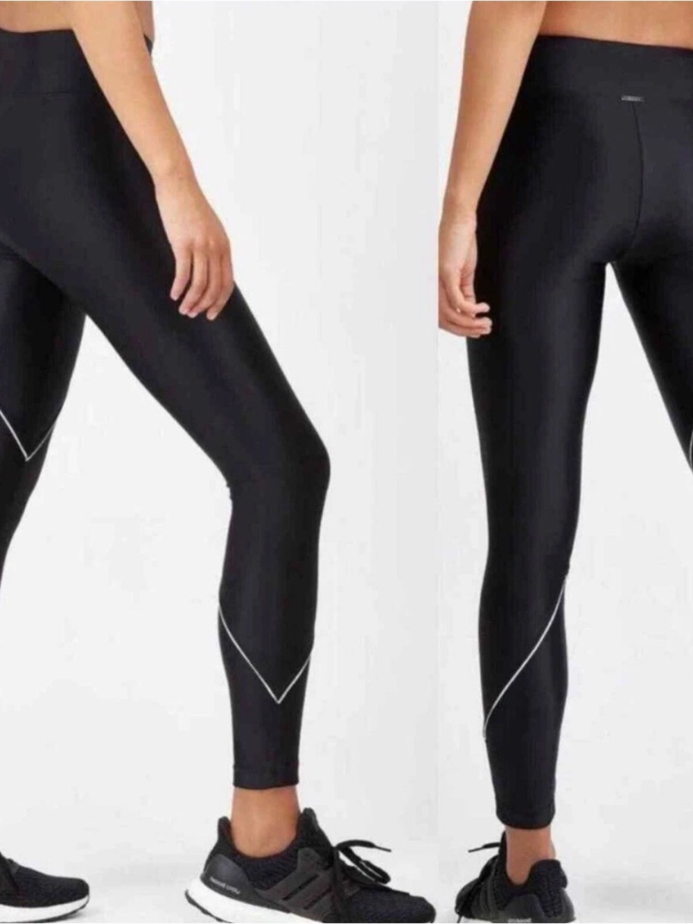 KORAL Black Pink Piping Street‎ Mid Rise Ankle Leggings M
